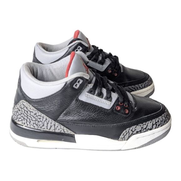 NIKE Air Jordan 3 Retro 'Black Cement' Sneakers Size 6Y/W7.5 - Picture 3 of 7